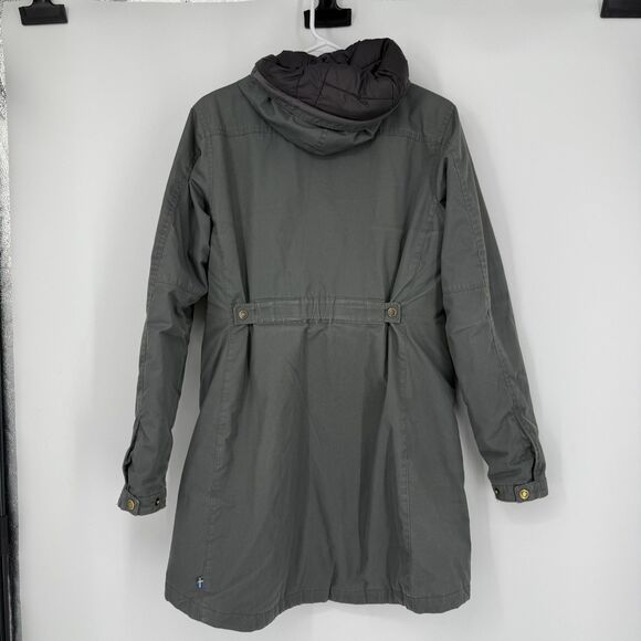 Fjallraven Kiruna Padded Parka Gray G-1000 Hooded Insulated Coat Womens M - Picture 8 of 16